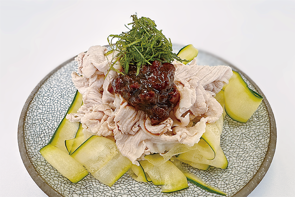 豚肉とズッキーニの梅肉ソース